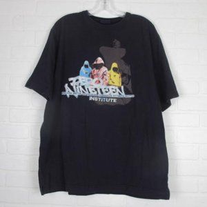 Zero Nineteen Satin Embossed Graphic USA Cities Skater T Shirt Size XL